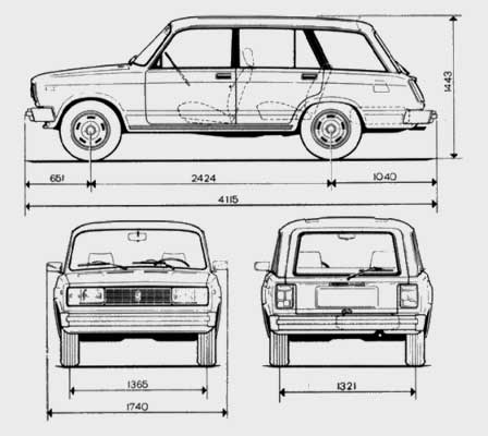 Nákres vozu Lada 2104