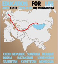 Mapa expedice Žigulíkem do Mongolska